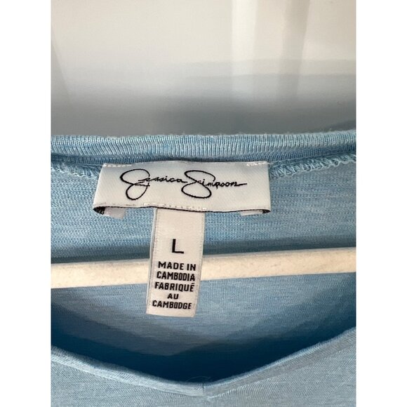 Jessica Simpson T Shirt Size Large V Neck Short Sleeve Viscose Blend Essential - Picture 3 of 9